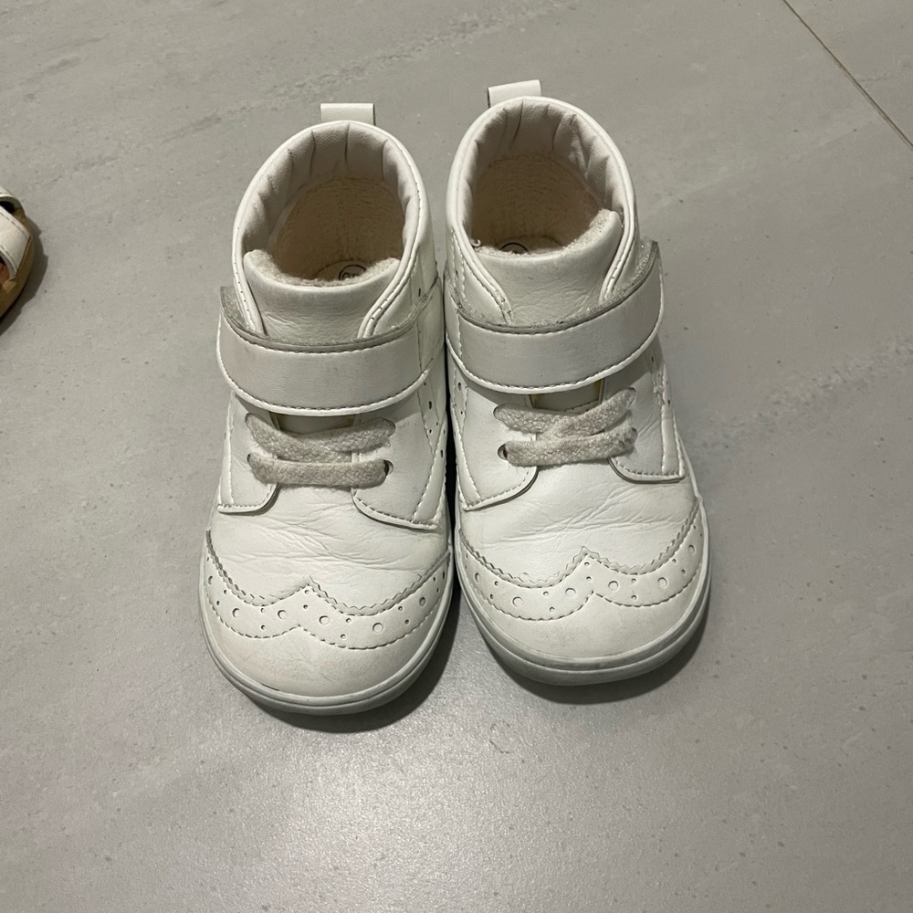 Kids White Leather Shoes